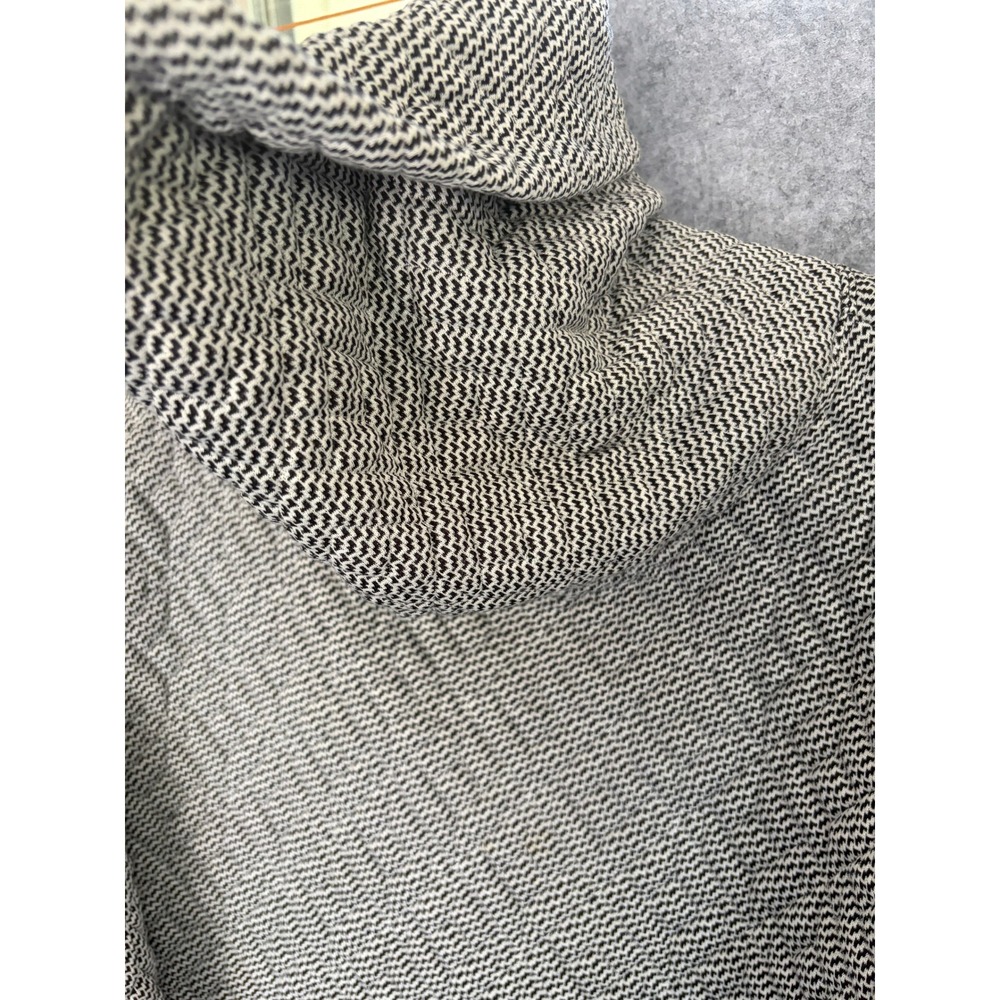 GapFit Jacquard Knit Funnel Neck Sweatshirt Womens‎ L Black White Side Zip Cozy - Picture 5 of 8